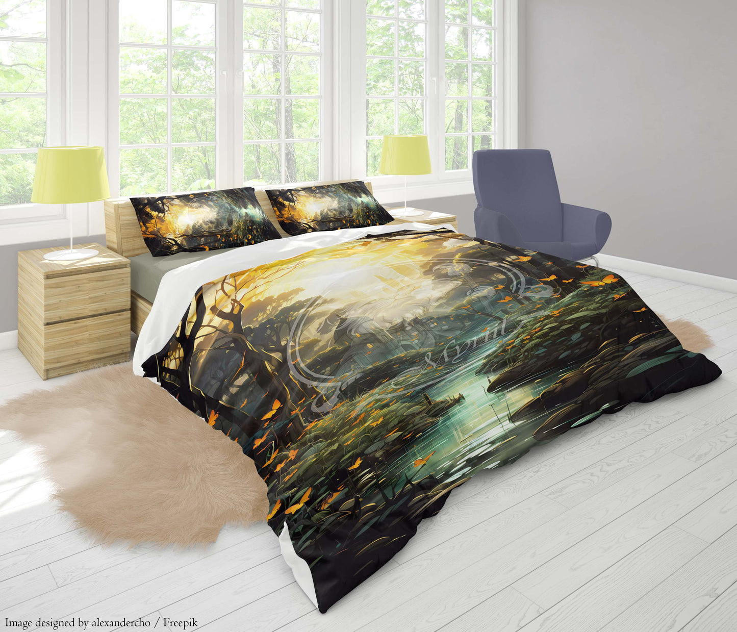 Butterflies by a spring