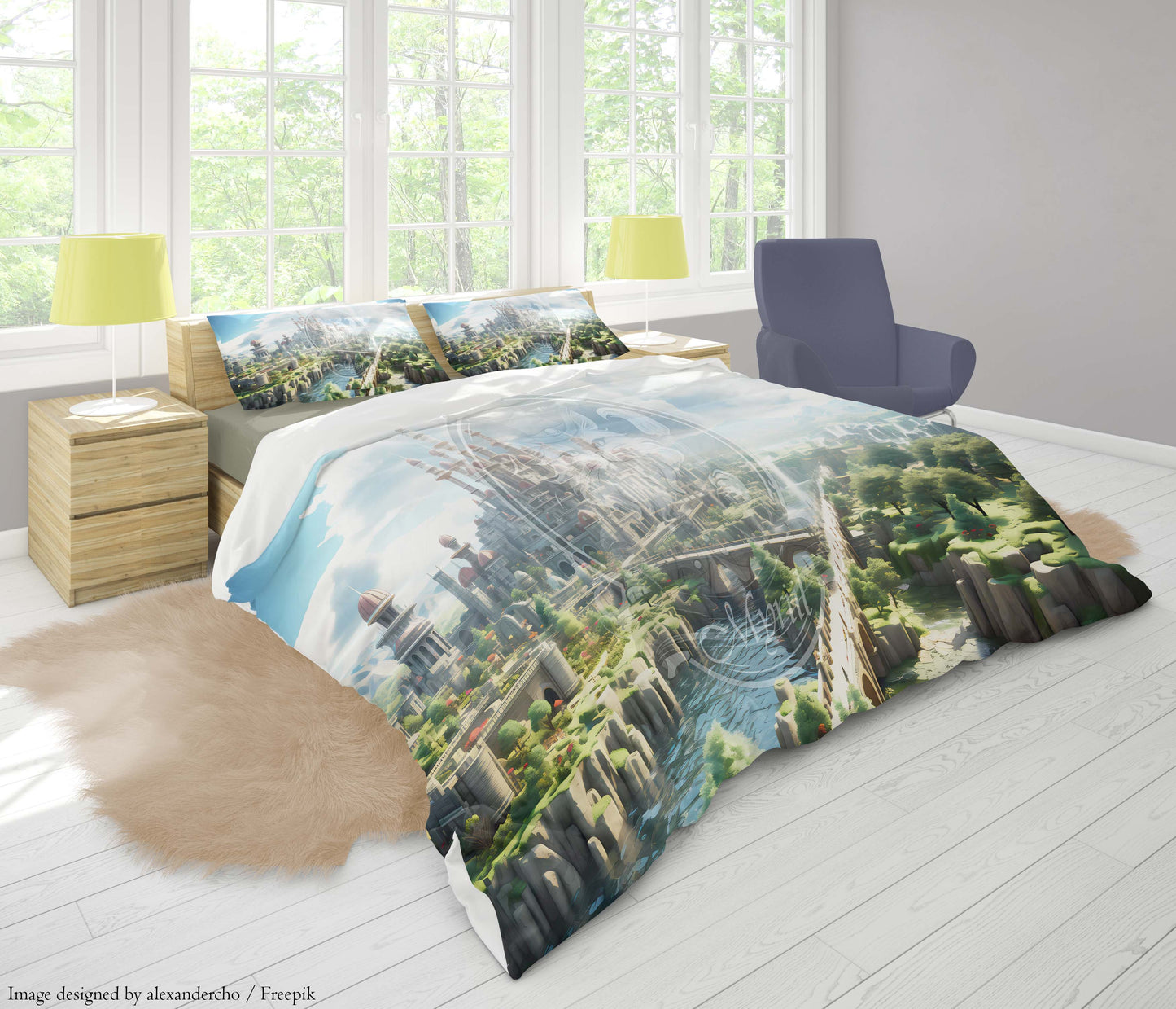Castle in a lush landscape