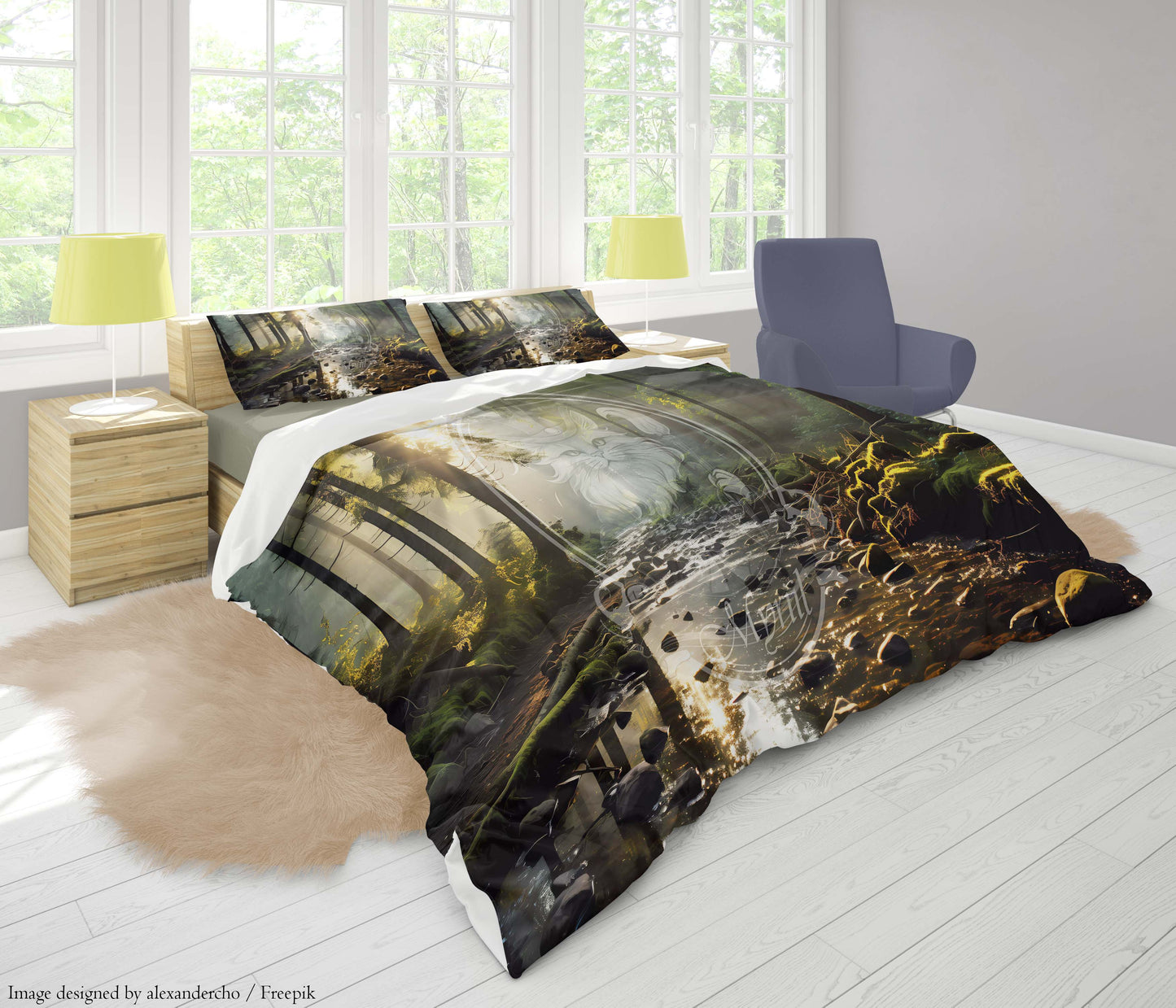 Setting sun in the forest