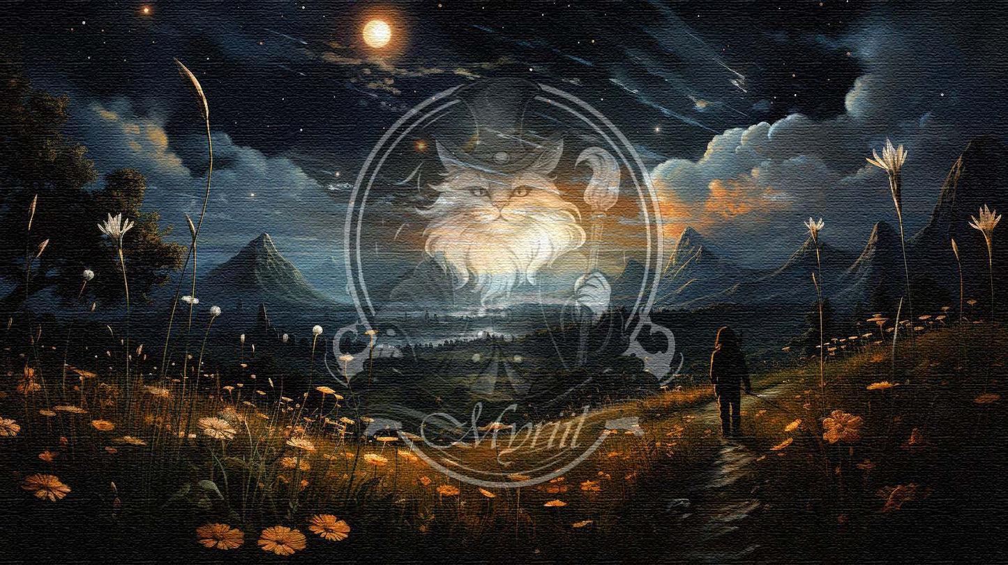 Peaceful landscape at night