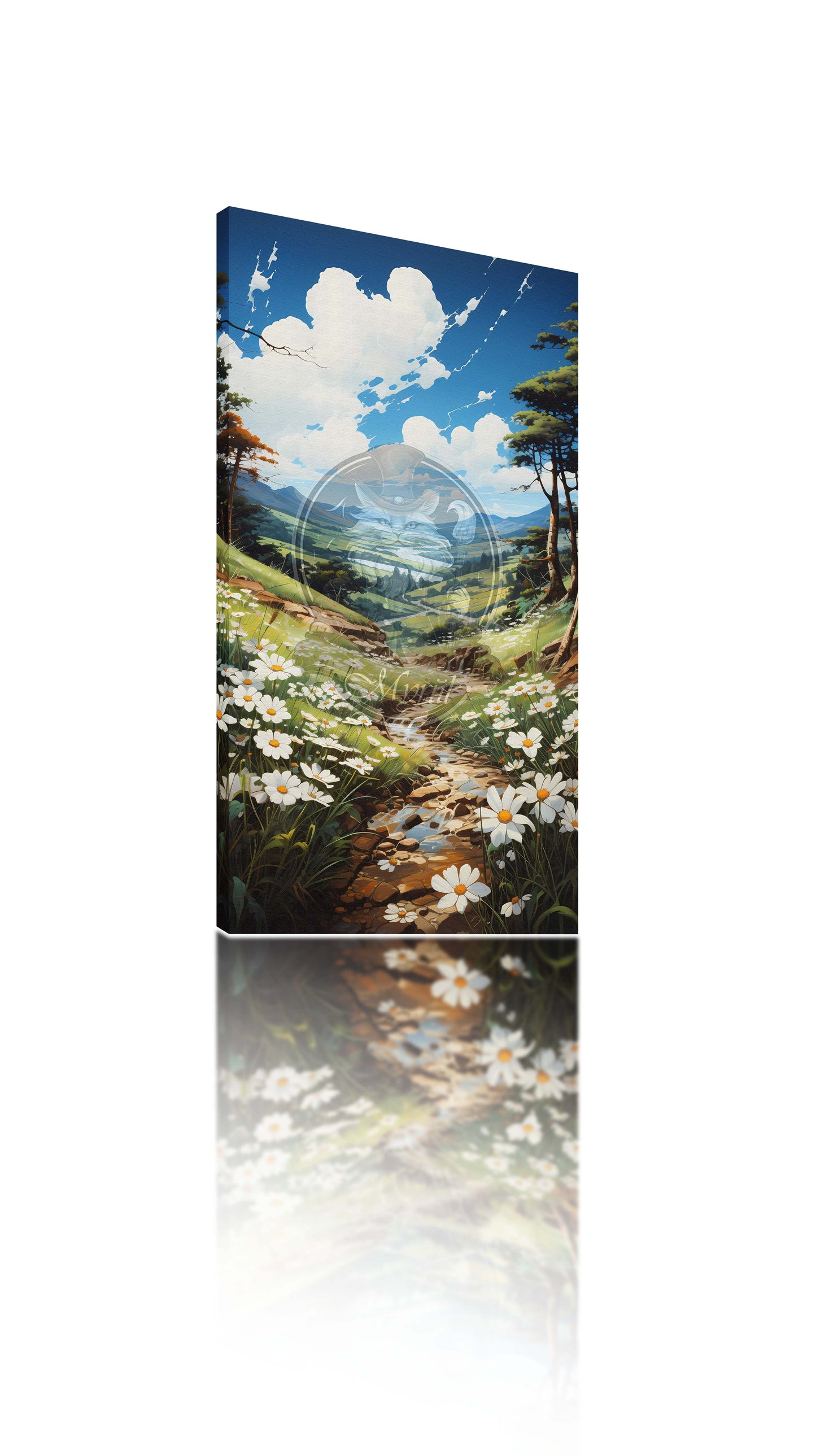 Peaceful spring landscape on a sunny day