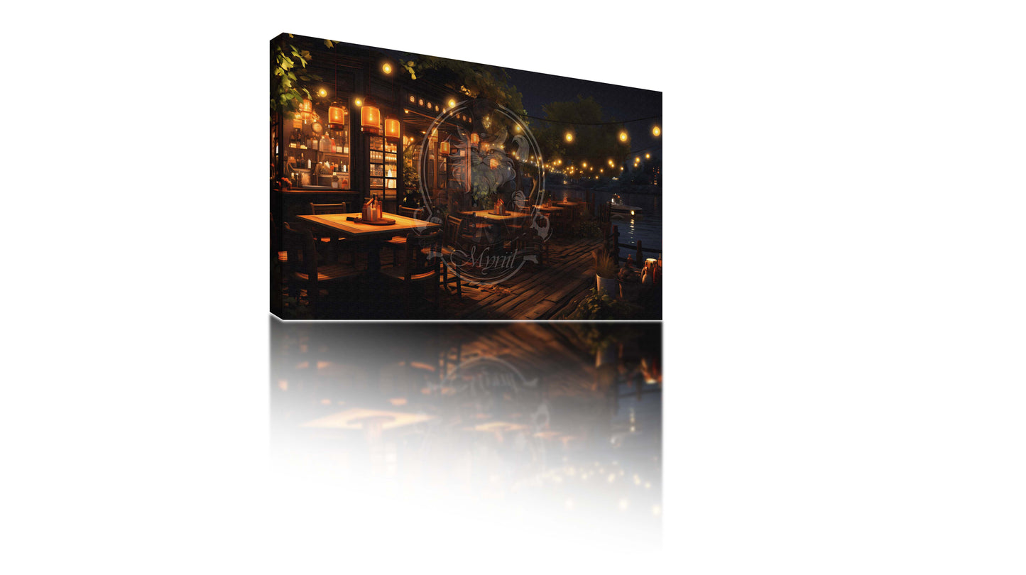 A modern bar by the river