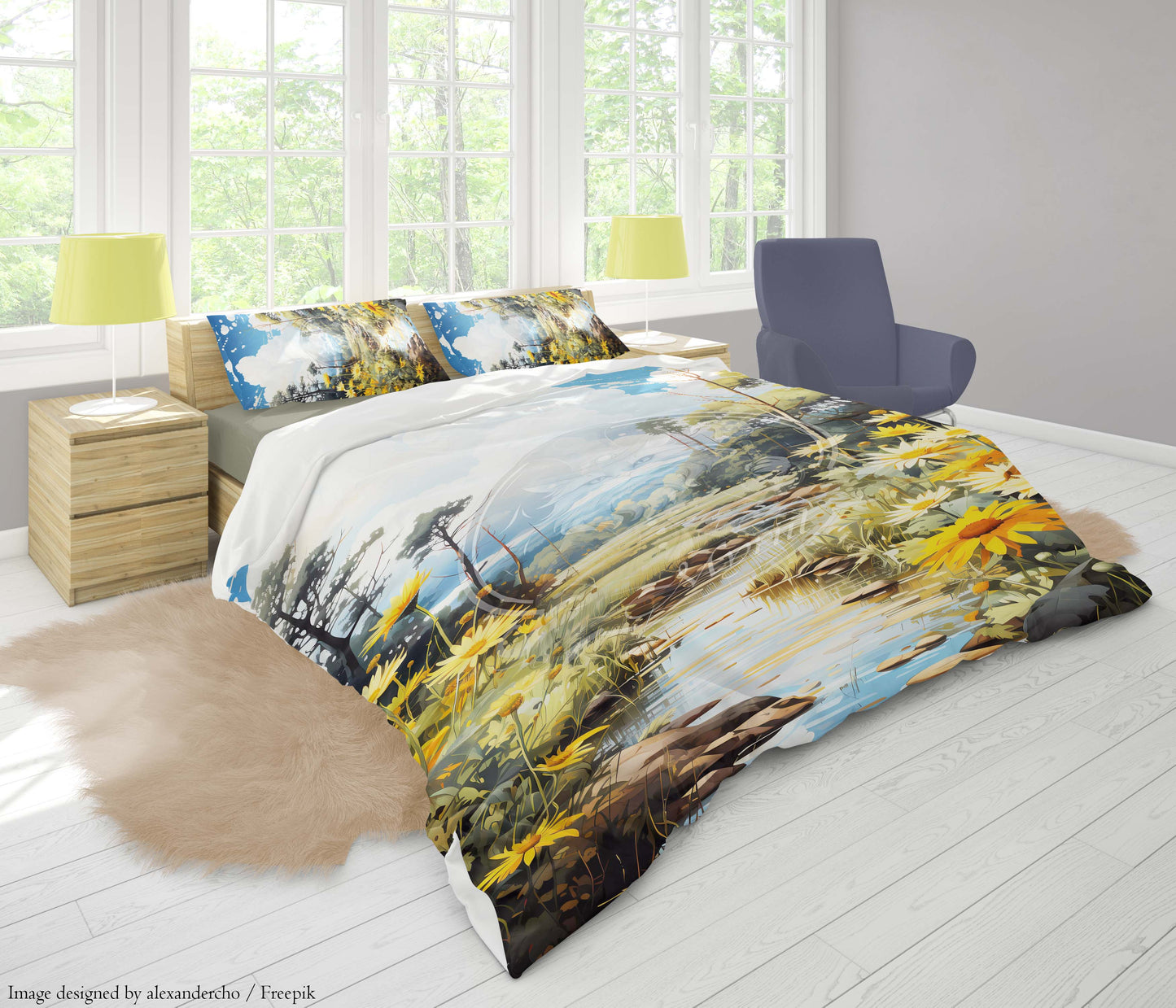 Flowers by a quiete stream