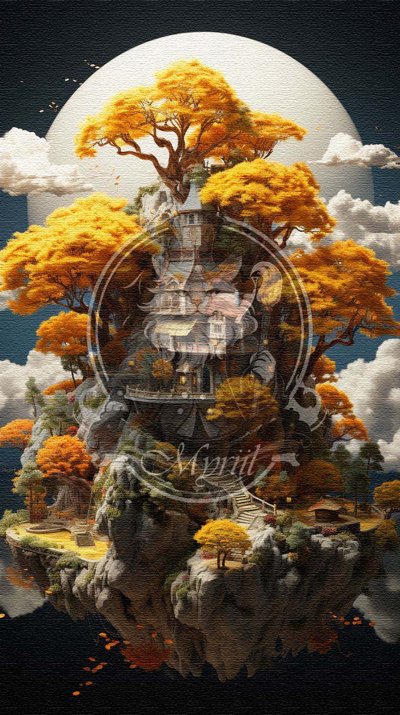 Floating castle in the sky