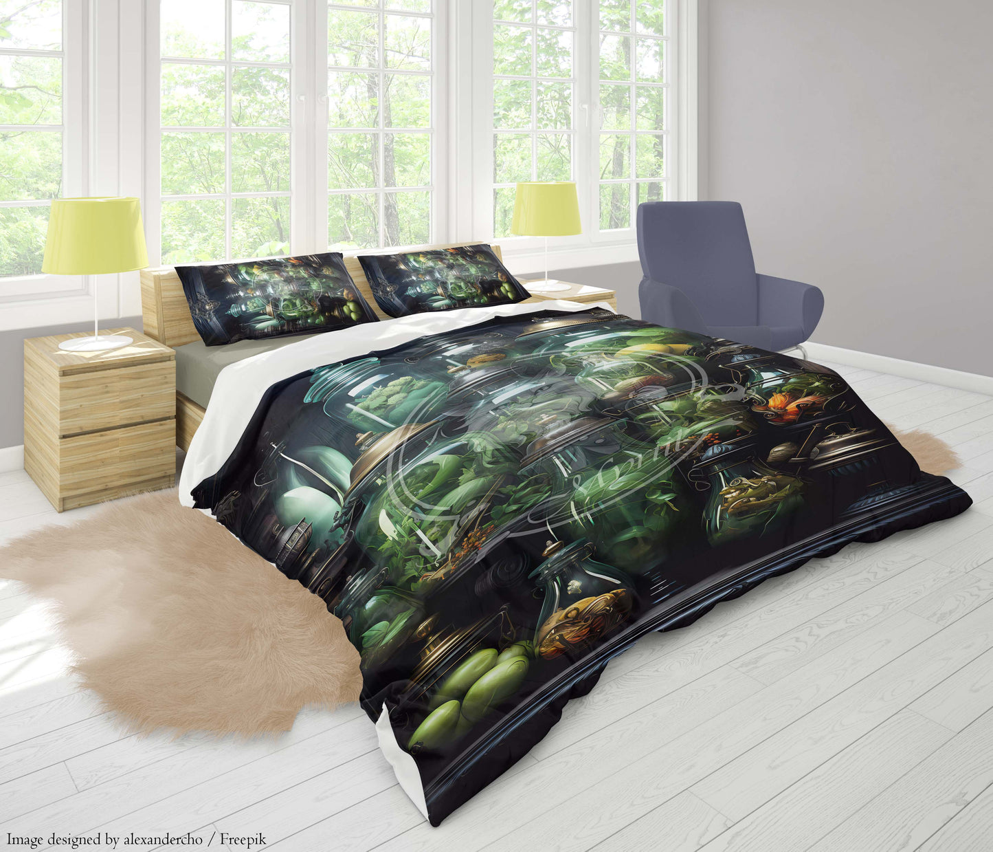 A collection of greenery in jars