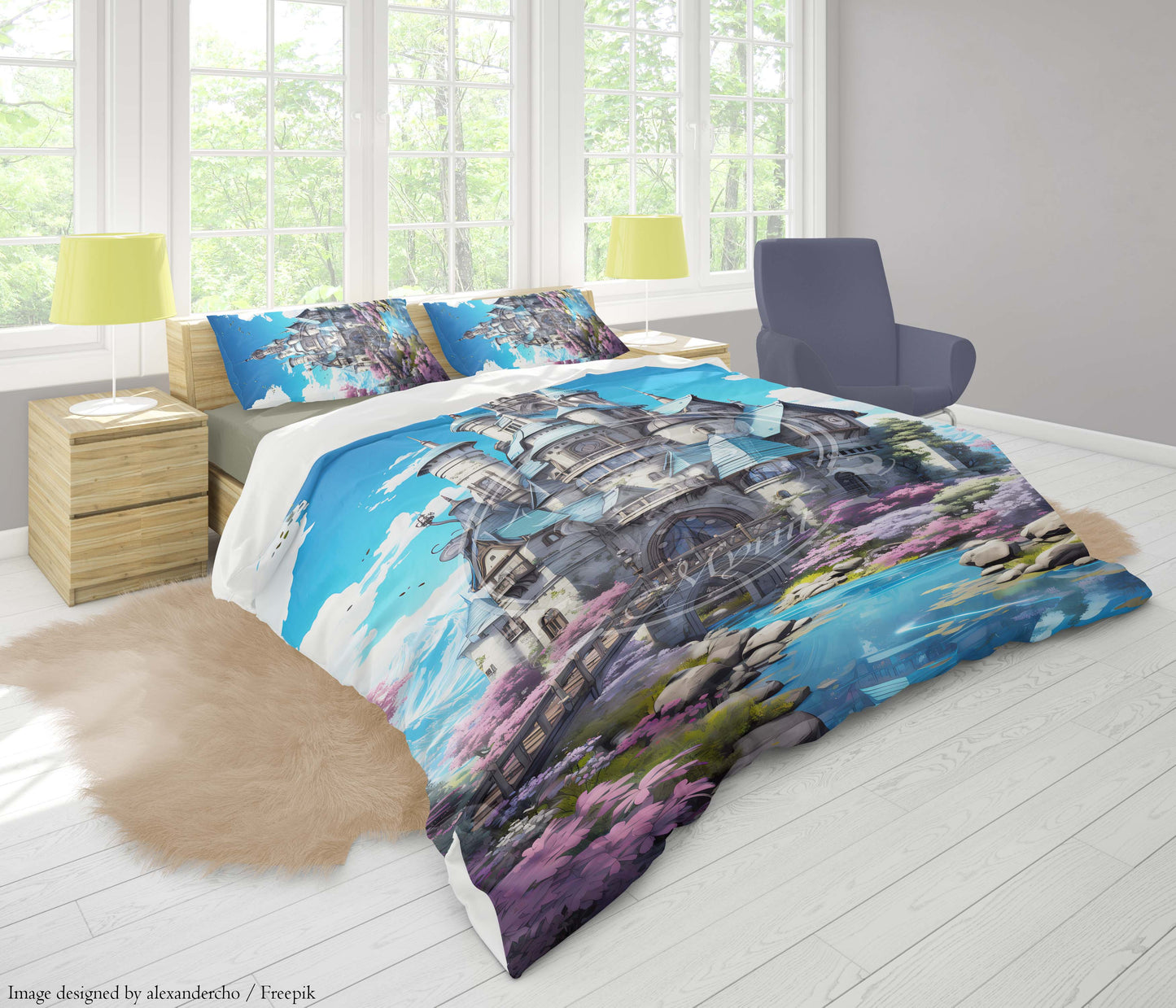 Blue cosy castle