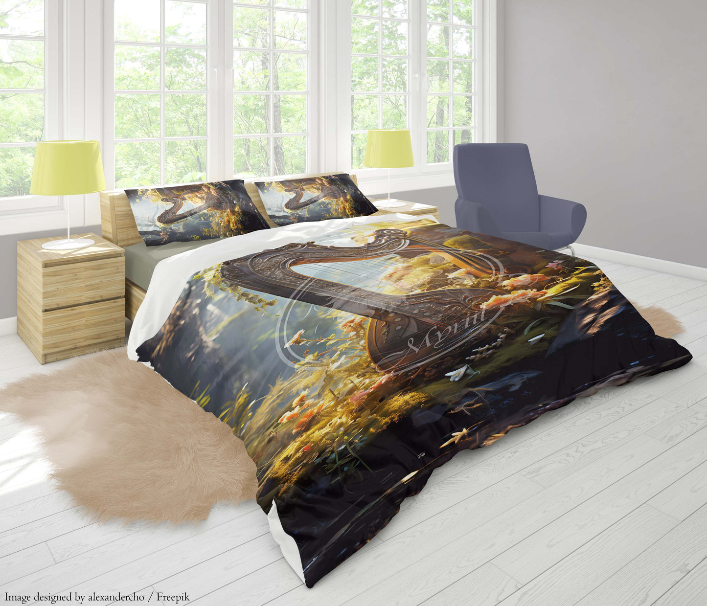 Mystieke harp in het foest