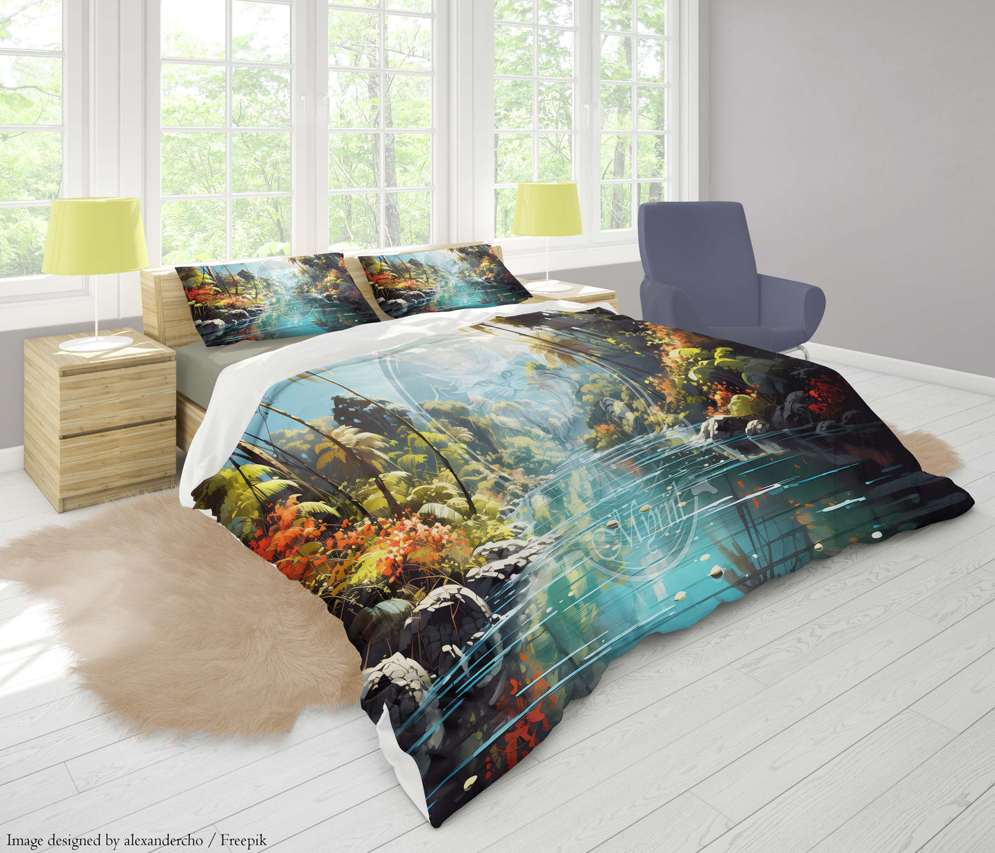 Watercolor painting of a quiete river