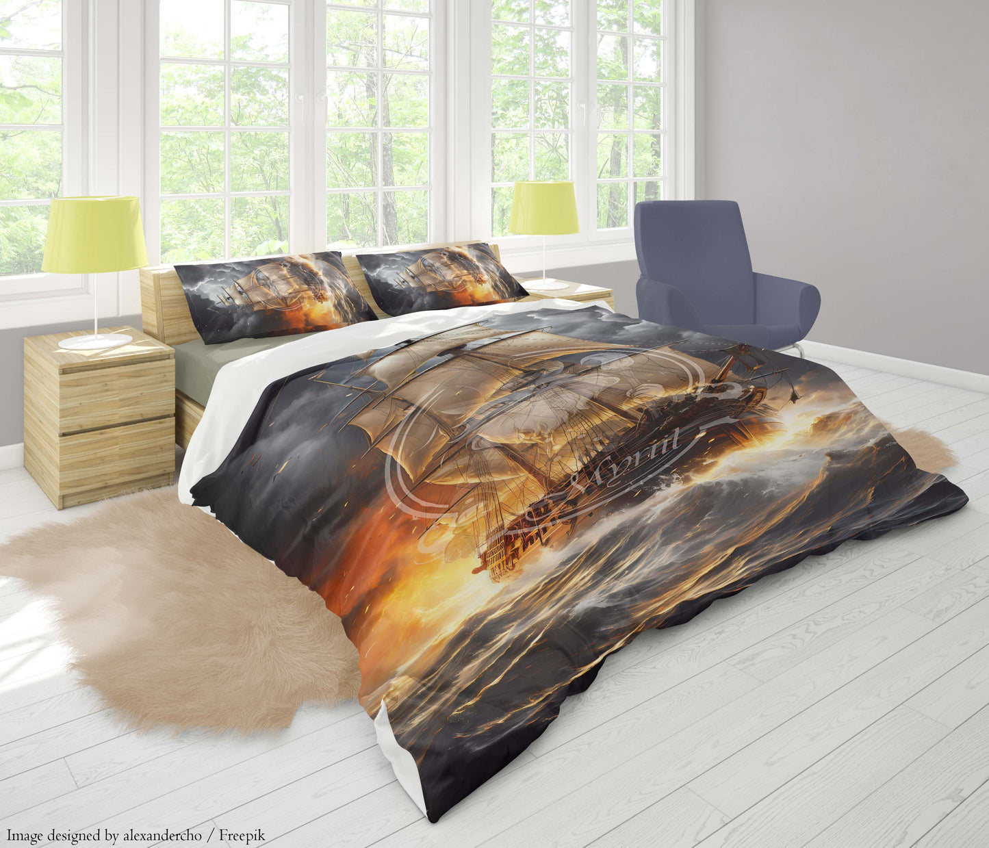 A ship in stormy weather