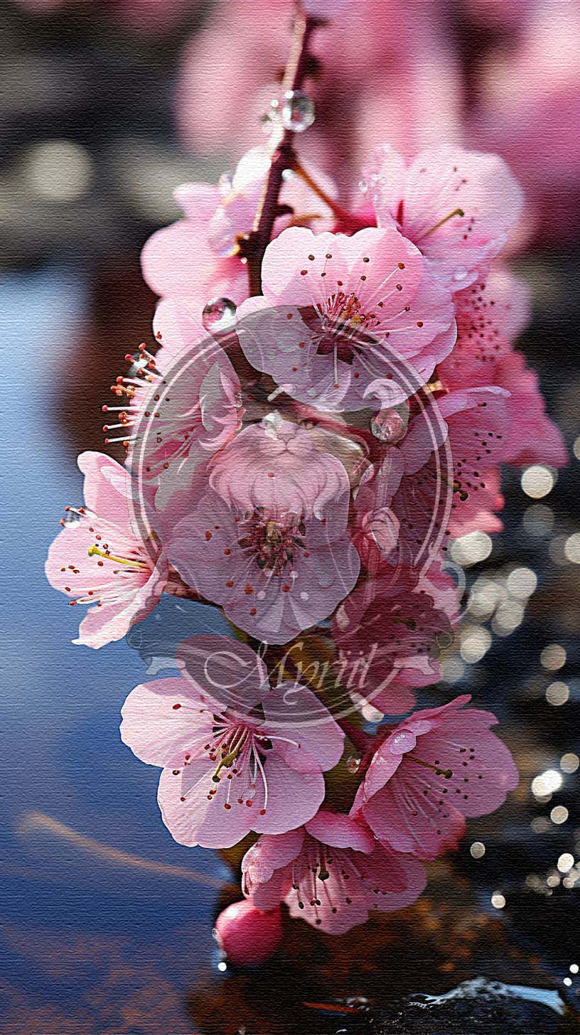 Pink flowers by waater