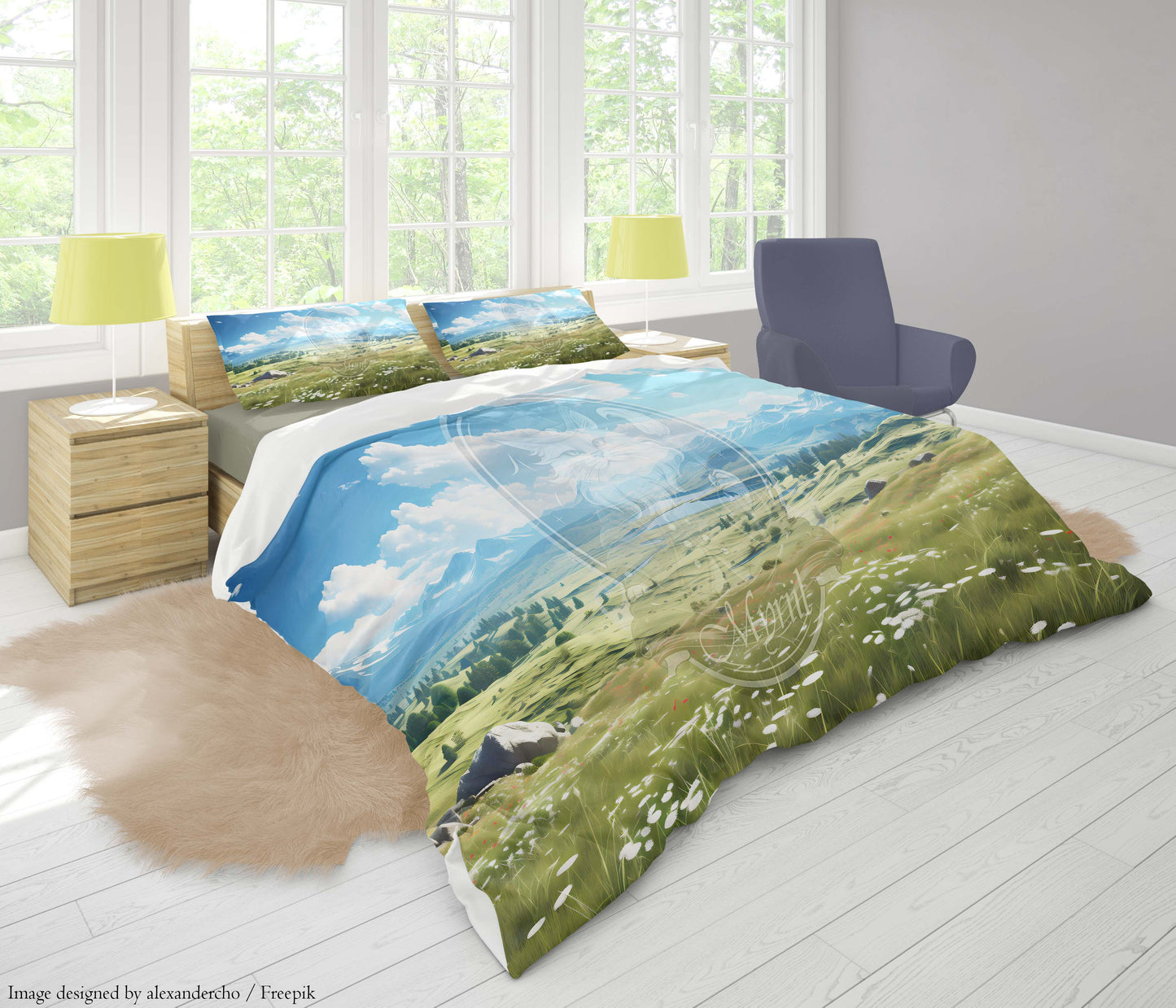 Verre vredig veld in de zomer