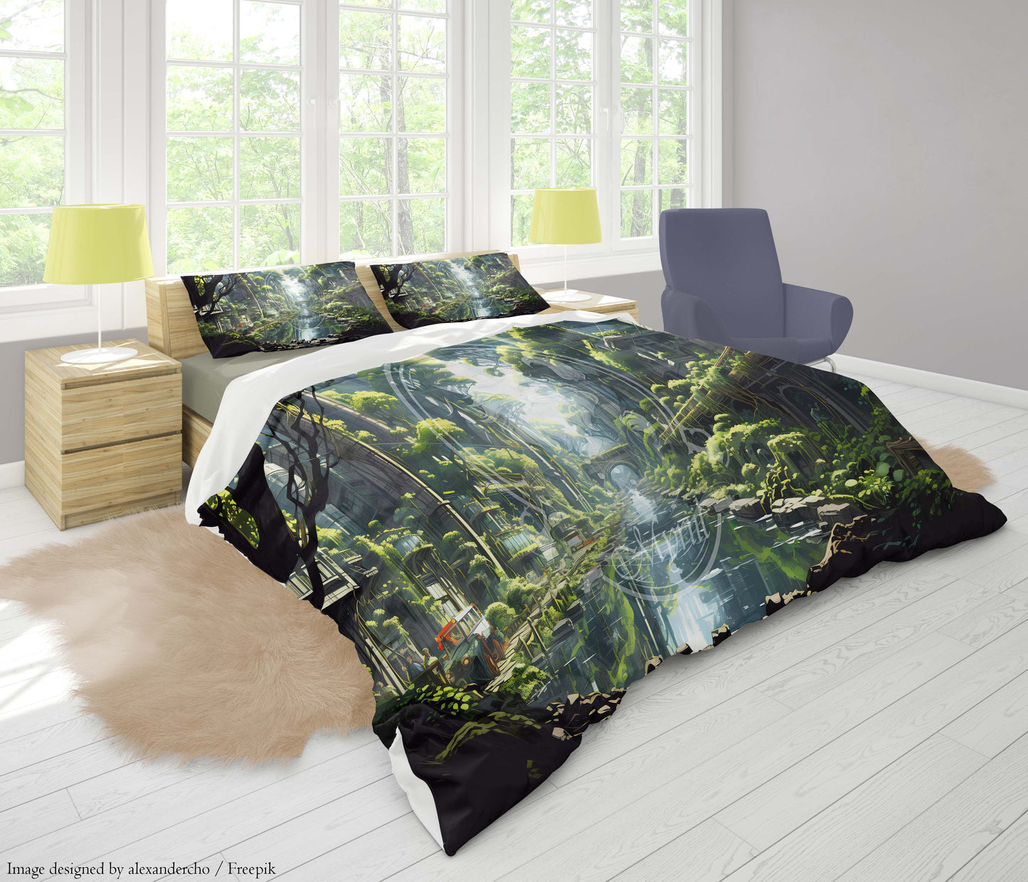 Post-apocalyptische, overwoekerde stad