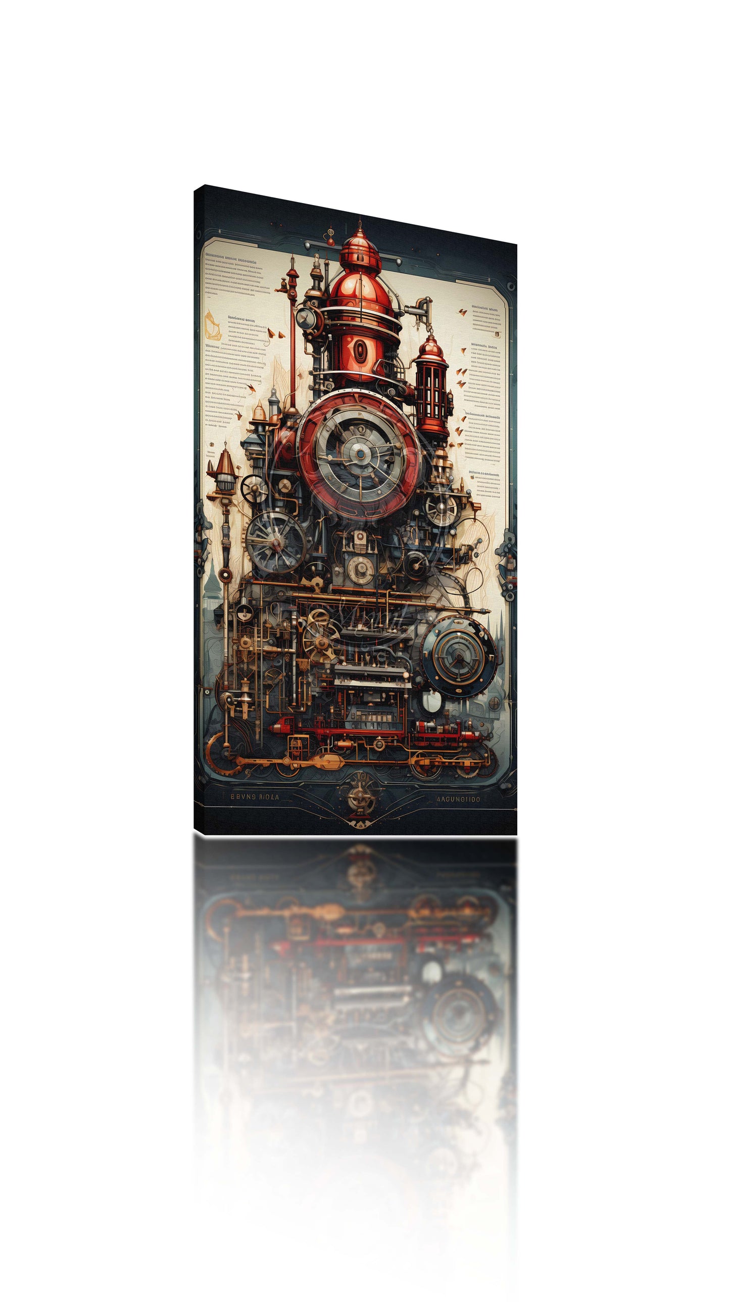 Intricate engine blueprint