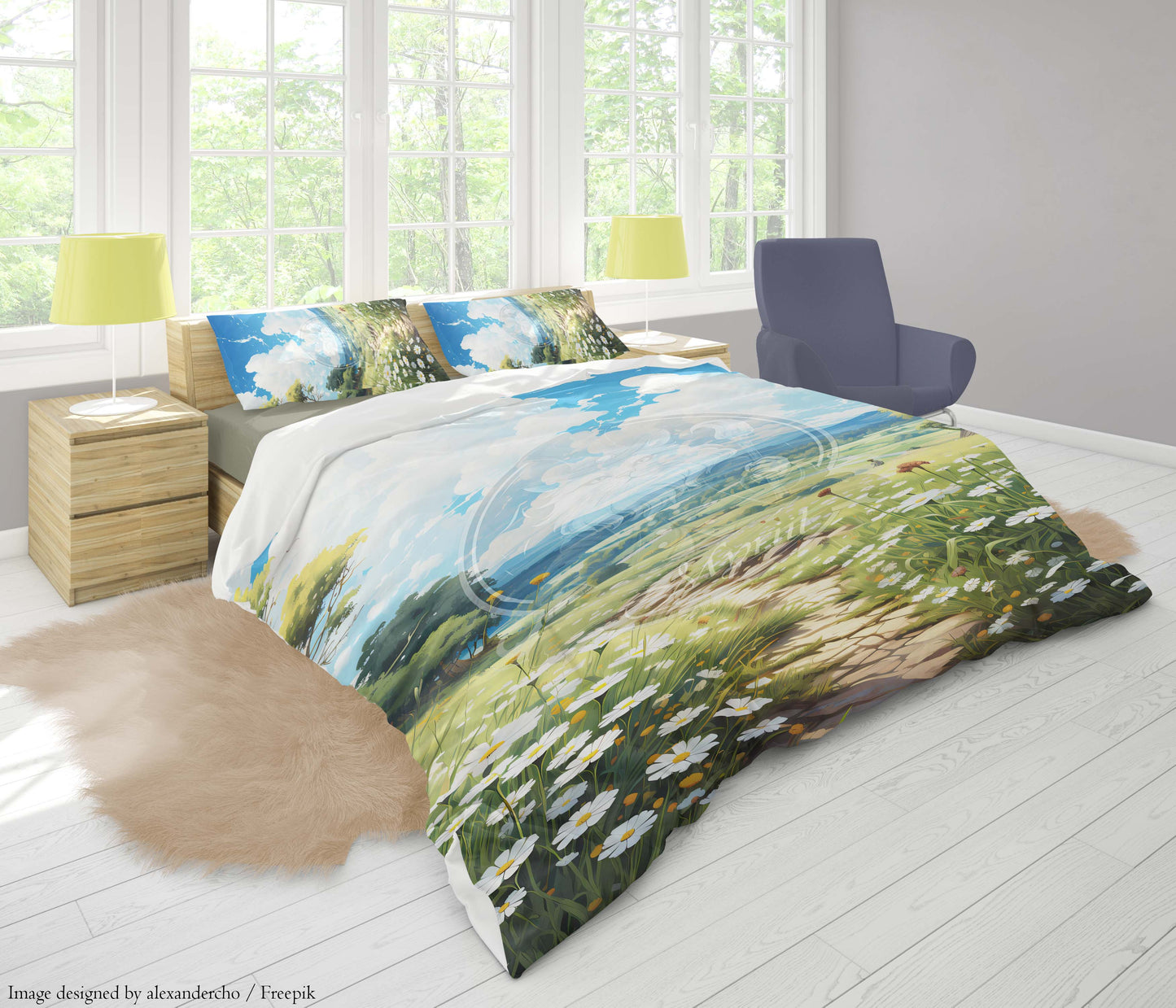 Grasvelden in de zomer