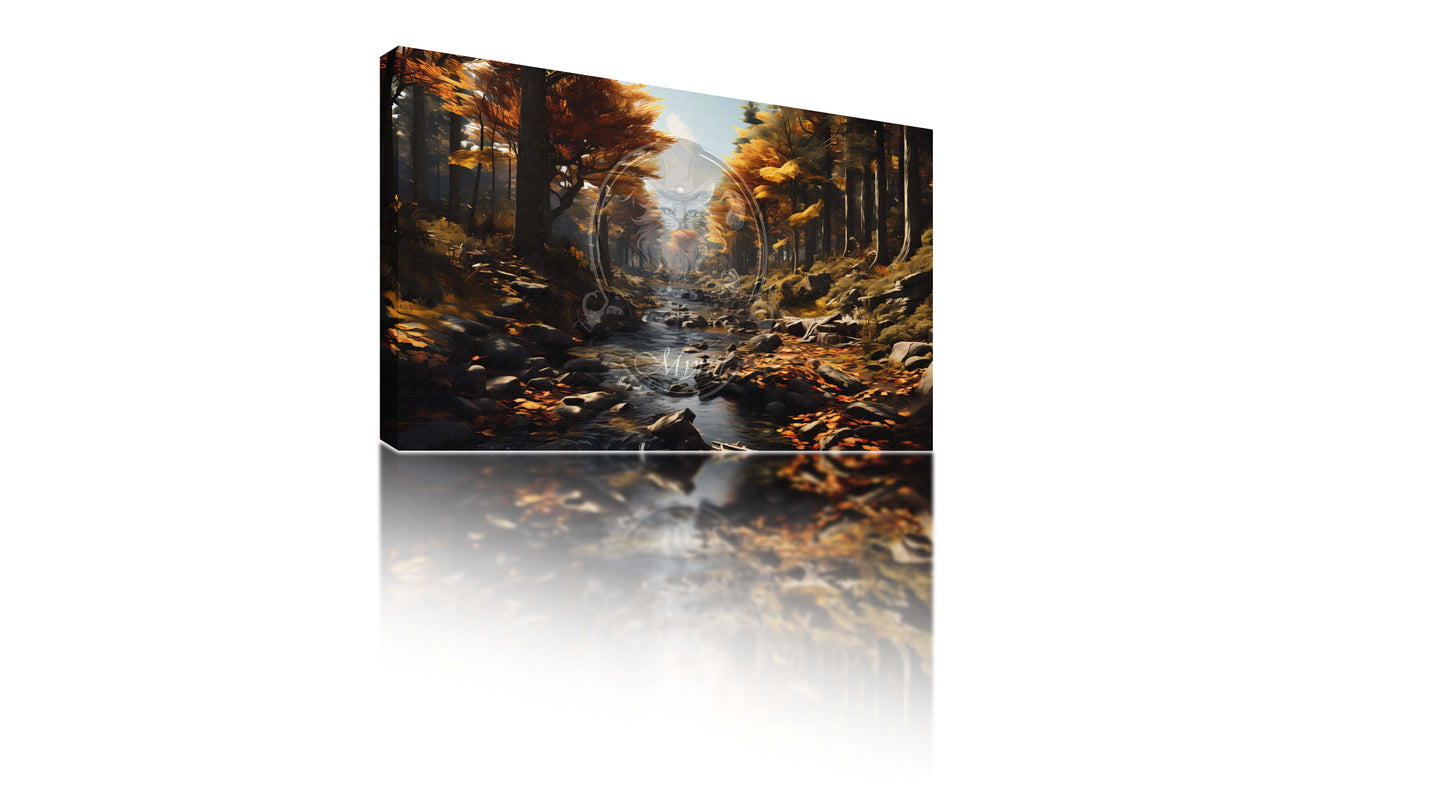 Herfst rivier in het bos