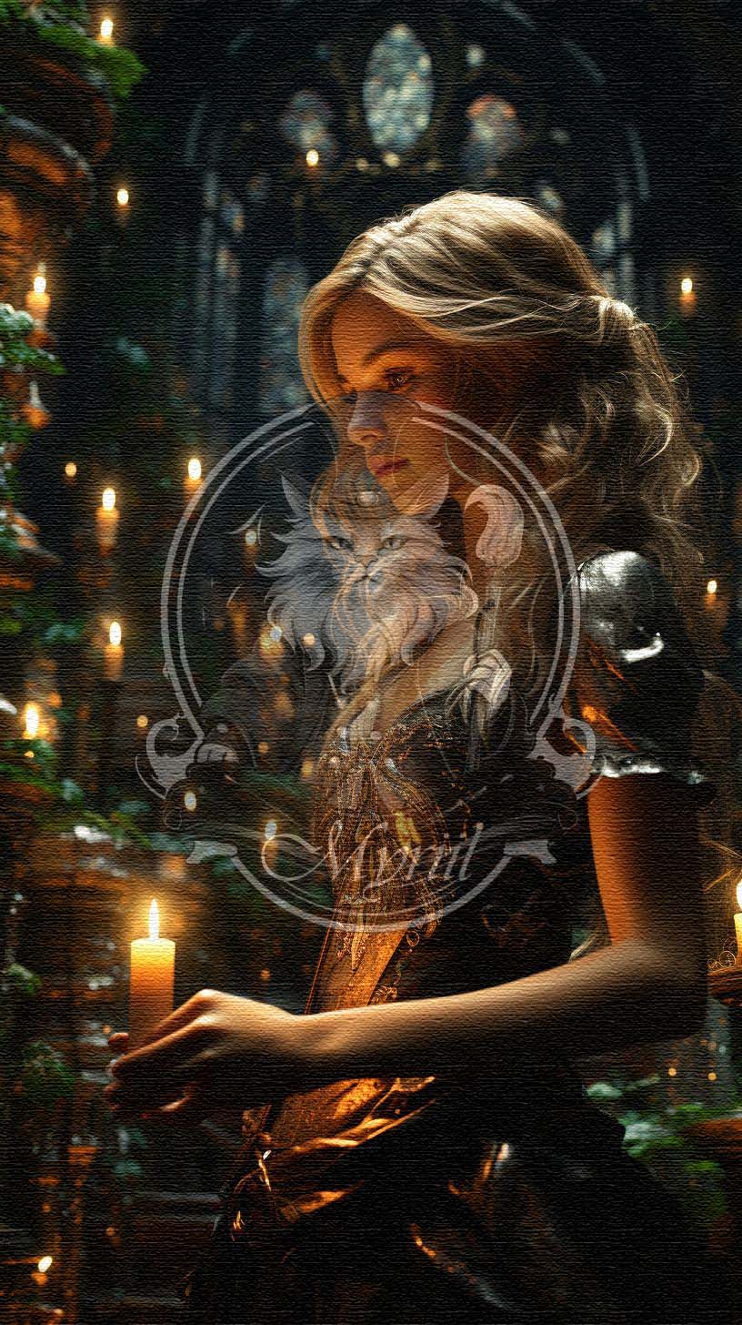 Girl holding a candle