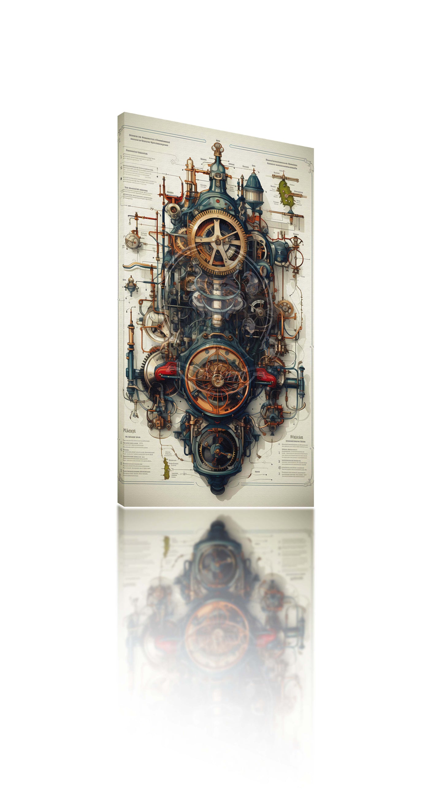 Blueprint of a steampunk machine