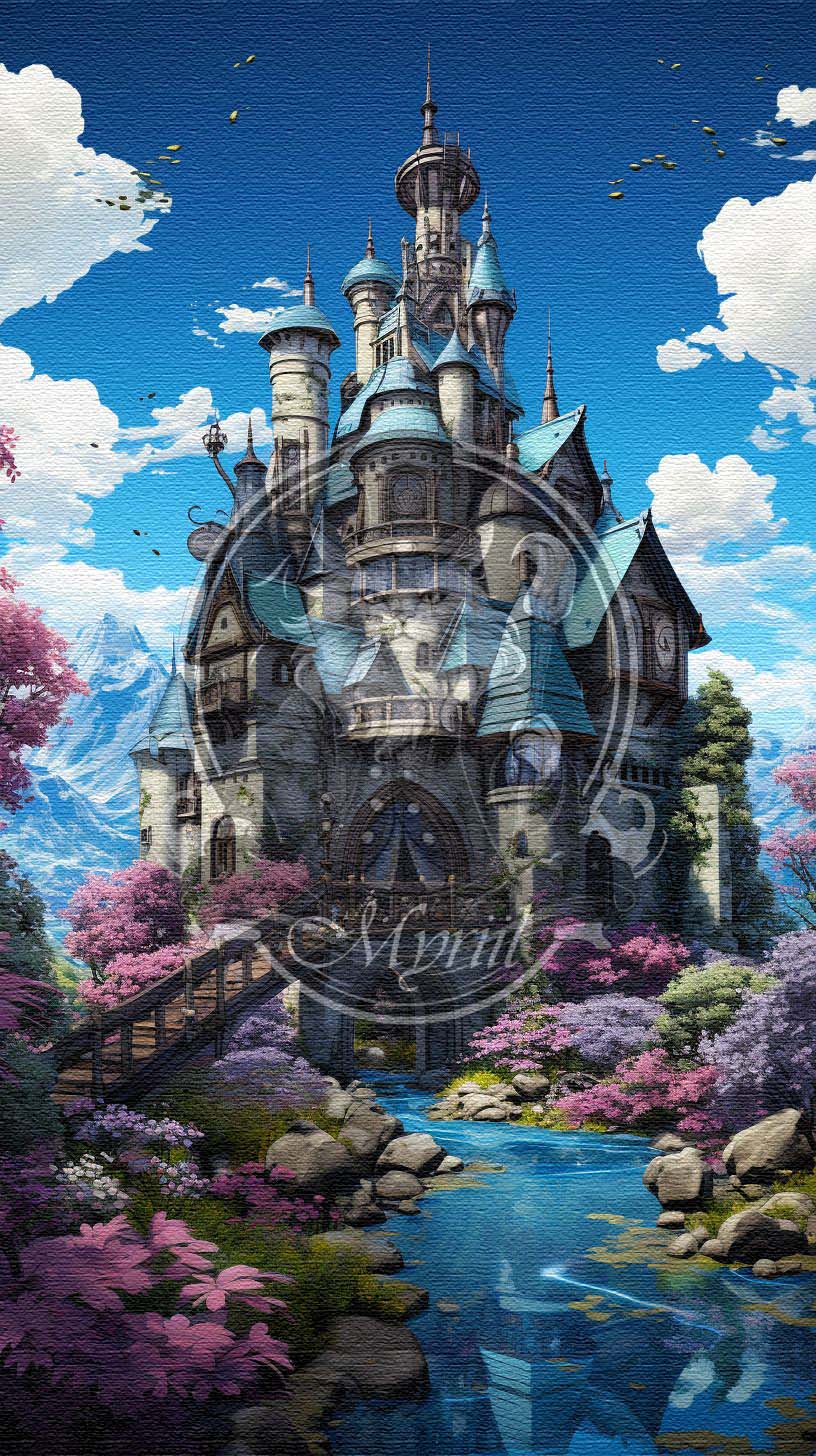 Blauw gezellig kasteel